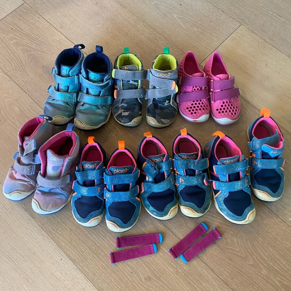 PLAE kids shoes LOT of SEVEN pairs of various sizes 10, 11, 12